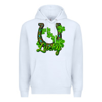 White lucky shamrock horseshoe Premium Hoodie - RanaPortraitStore