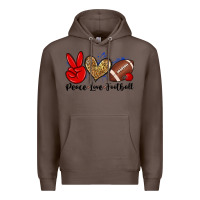 Coffee peace love football Premium Hoodie - Zillion Design Studio