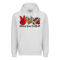 Dove Grey peace love football Premium Hoodie - Zillion Design Studio