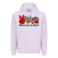 Lilac peace love football Premium Hoodie - Zillion Design Studio