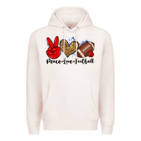Pale Pink peace love football Premium Hoodie - Zillion Design Studio