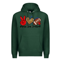 Sports Green peace love football Premium Hoodie - Zillion Design Studio