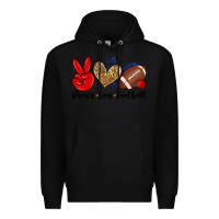 Black peace love football Premium Hoodie - Zillion Design Studio