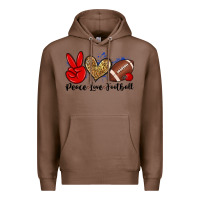 Chestnut peace love football Premium Hoodie - Zillion Design Studio