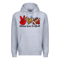 Heather Grey peace love football Premium Hoodie - Zillion Design Studio