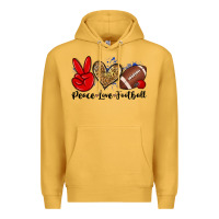 Mustard peace love football Premium Hoodie - Zillion Design Studio