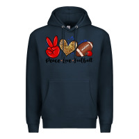 Navy peace love football Premium Hoodie - Zillion Design Studio