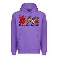 Purple peace love football Premium Hoodie - Zillion Design Studio