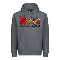 Rock peace love football Premium Hoodie - Zillion Design Studio