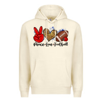 Sandshell peace love football Premium Hoodie - Zillion Design Studio