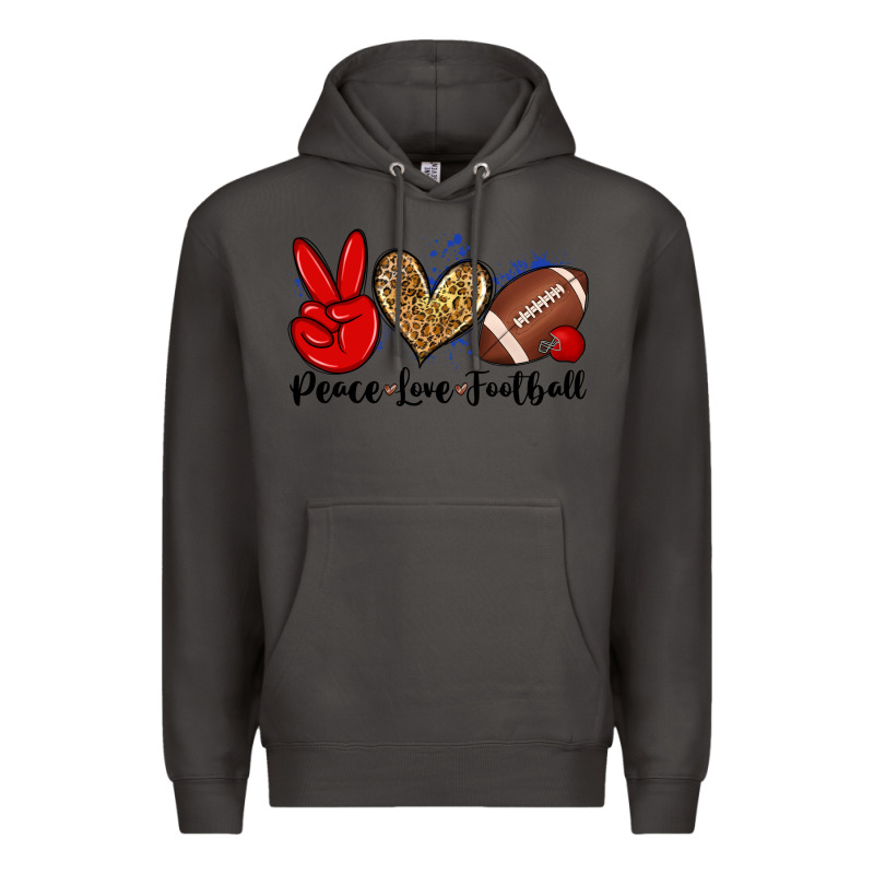Peace Love Football Premium Hoodie by Zillion Design Studio | Teevron