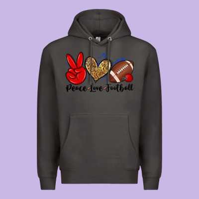 Peace Love Football Premium Hoodie Designed By Zillion Design Studio