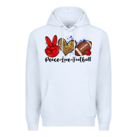 White peace love football Premium Hoodie - Zillion Design Studio