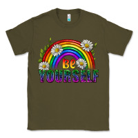 Army Green Be Yourself Pride Lgbtq Classic Tee - BundleAndBundleShop