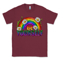 Burgundy Be Yourself Pride Lgbtq Classic Tee - BundleAndBundleShop