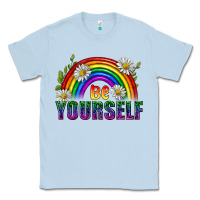 Dusty Blue Be Yourself Pride Lgbtq Classic Tee - BundleAndBundleShop