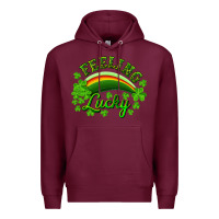 Burgundy feeling lucky with rainbow Premium Hoodie - RanaPortraitStore