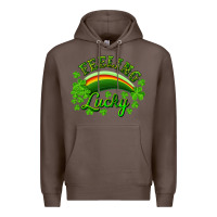 Coffee feeling lucky with rainbow Premium Hoodie - RanaPortraitStore