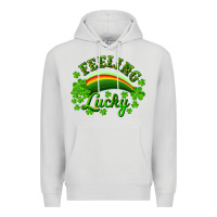 Dove Grey feeling lucky with rainbow Premium Hoodie - RanaPortraitStore