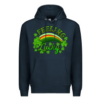 Navy feeling lucky with rainbow Premium Hoodie - RanaPortraitStore