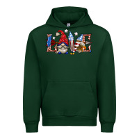 Forest Green love 4th july with gnome billie wilder Urban Hoodie - texasbilliewilder