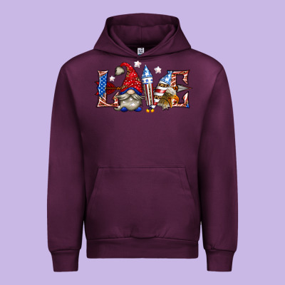 Urban Hoodie love 4th july with gnome billie wilder
