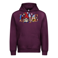 Mauve Wine love 4th july with gnome billie wilder Urban Hoodie - texasbilliewilder