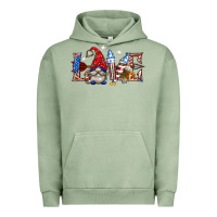 Pigment Oil Green love 4th july with gnome billie wilder Urban Hoodie - texasbilliewilder