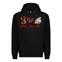 Black peace love art Premium Hoodie - texasbilliewilder