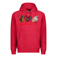 Cardinal peace love art Premium Hoodie - texasbilliewilder