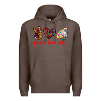 Coffee peace love art Premium Hoodie - texasbilliewilder