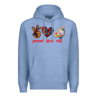 Colony Blue peace love art Premium Hoodie - texasbilliewilder