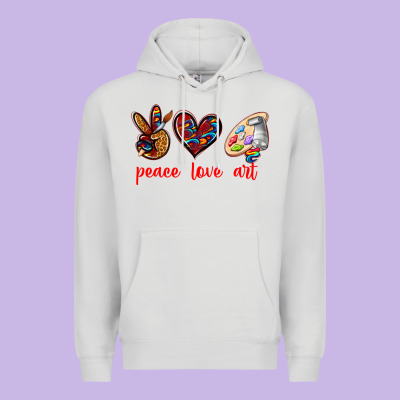Peace Love Art Premium Hoodie Designed By Texasbilliewilder