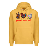 Mustard peace love art Premium Hoodie - texasbilliewilder