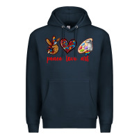 Navy peace love art Premium Hoodie - texasbilliewilder