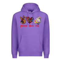 Purple peace love art Premium Hoodie - texasbilliewilder