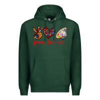 Sports Green peace love art Premium Hoodie - texasbilliewilder