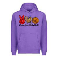 Purple peace love basketball Premium Hoodie - Zillion Design Studio