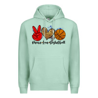 Seafoam peace love basketball Premium Hoodie - Zillion Design Studio