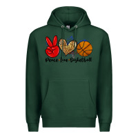 Sports Green peace love basketball Premium Hoodie - Zillion Design Studio