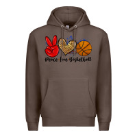 Coffee peace love basketball Premium Hoodie - Zillion Design Studio