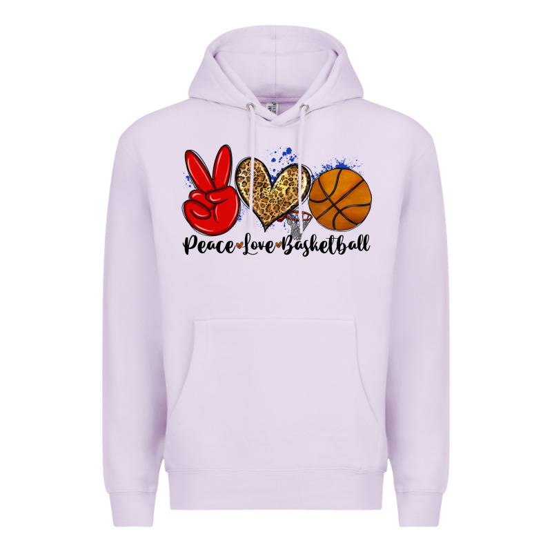 Peace Love Basketball Premium Hoodie by Zillion Design Studio | Teevron