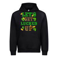 Black st patricks day lets get lucked up Urban Hoodie - RanaPortraitStore