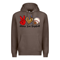 Coffee peace love baseball Premium Hoodie - Zillion Design Studio