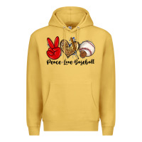 Antique Gold peace love baseball Premium Hoodie - Zillion Design Studio