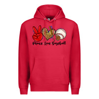 Cardinal peace love baseball Premium Hoodie - Zillion Design Studio