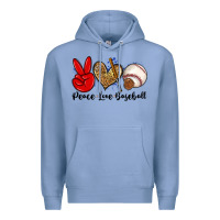 Colony Blue peace love baseball Premium Hoodie - Zillion Design Studio