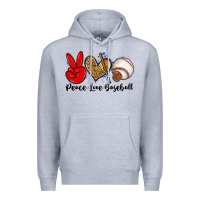 Heather Grey peace love baseball Premium Hoodie - Zillion Design Studio