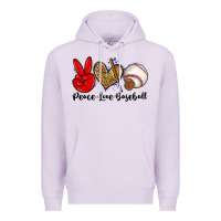 Lilac peace love baseball Premium Hoodie - Zillion Design Studio