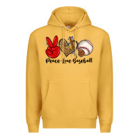 Mustard peace love baseball Premium Hoodie - Zillion Design Studio